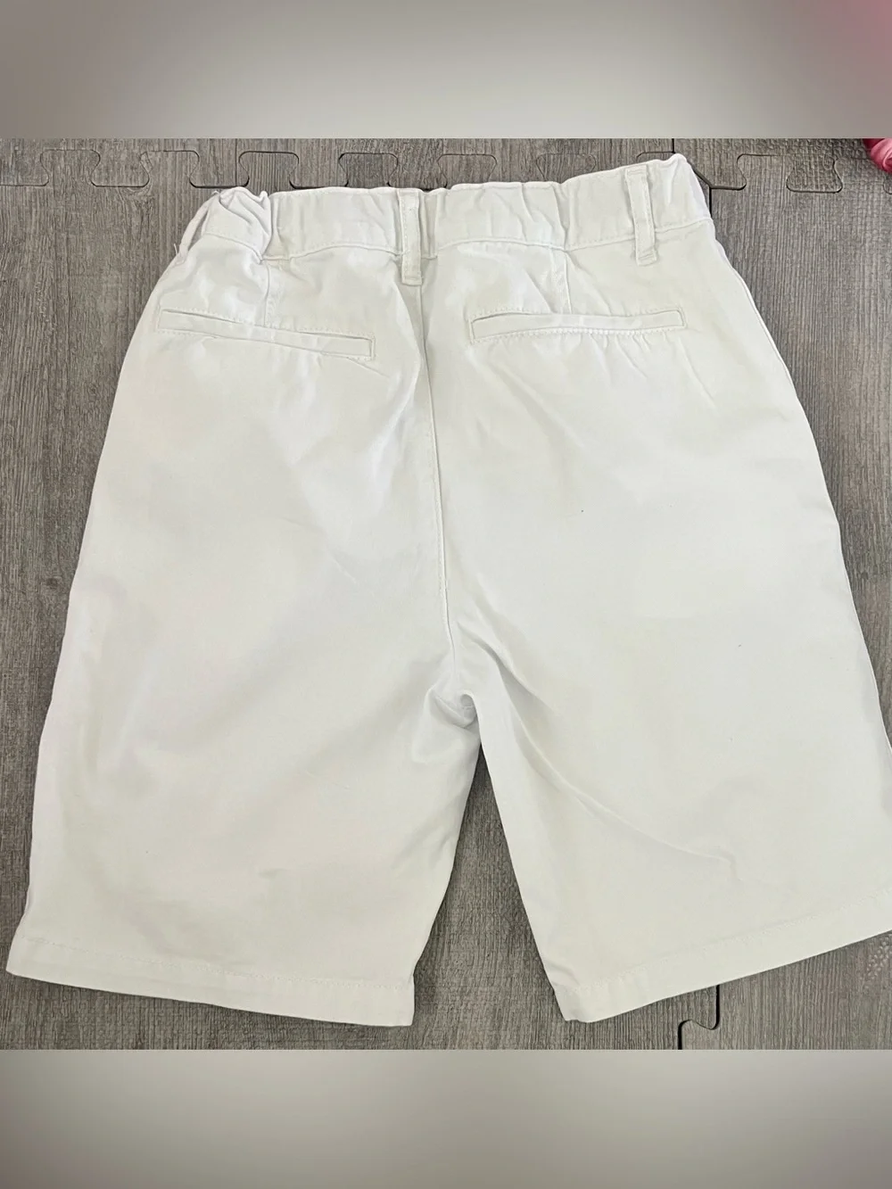The Children's Place Boys Chino Shorts White Cotton Twill Size 12 Pockets